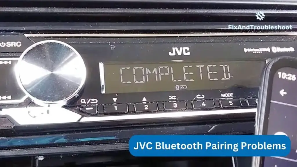 JVC car radio being paired with bluetooth