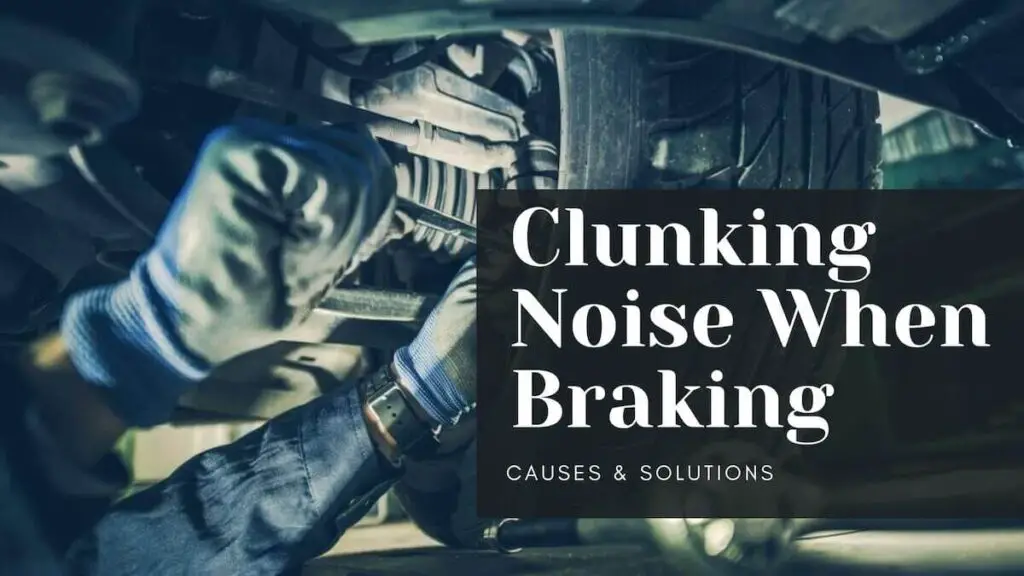 clunking noise when braking - image showing a car wheel being fixed