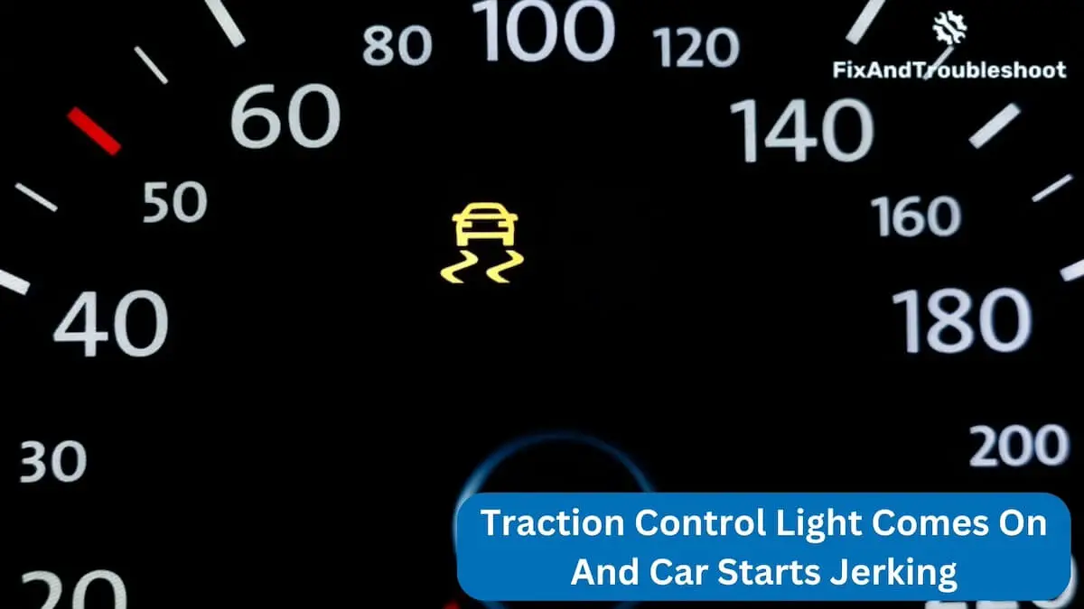 car dashboard with a traction control warning light